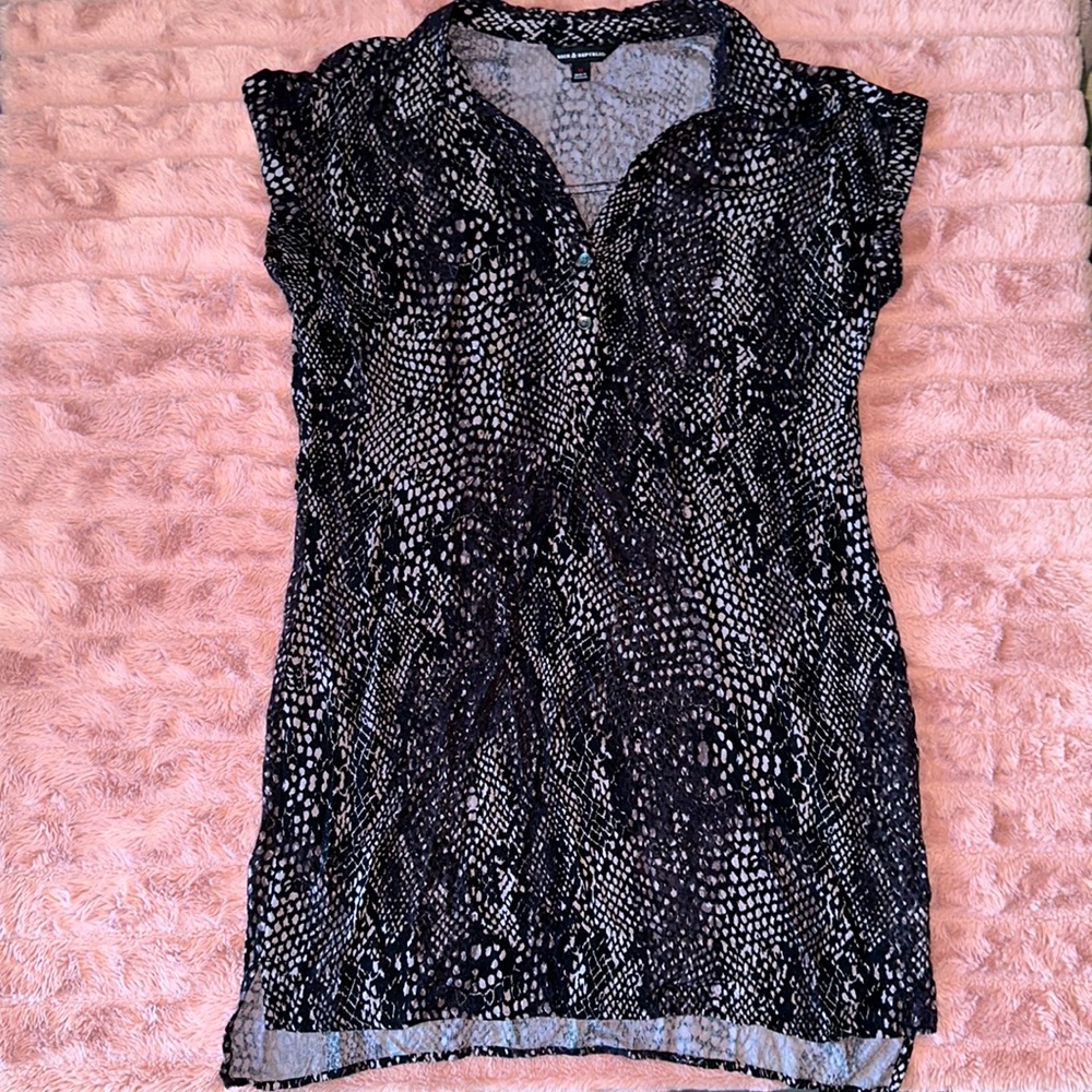 snake print shirt dress
